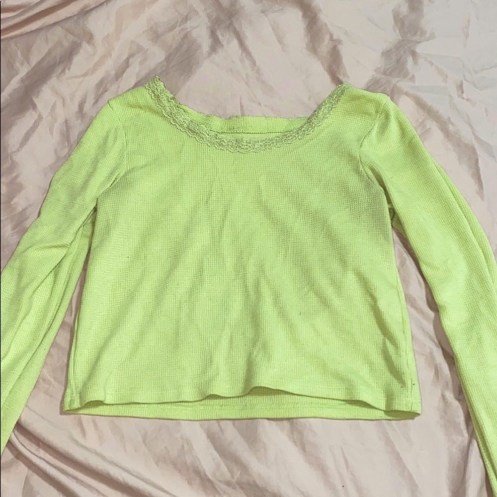 american eagle lime green crop top